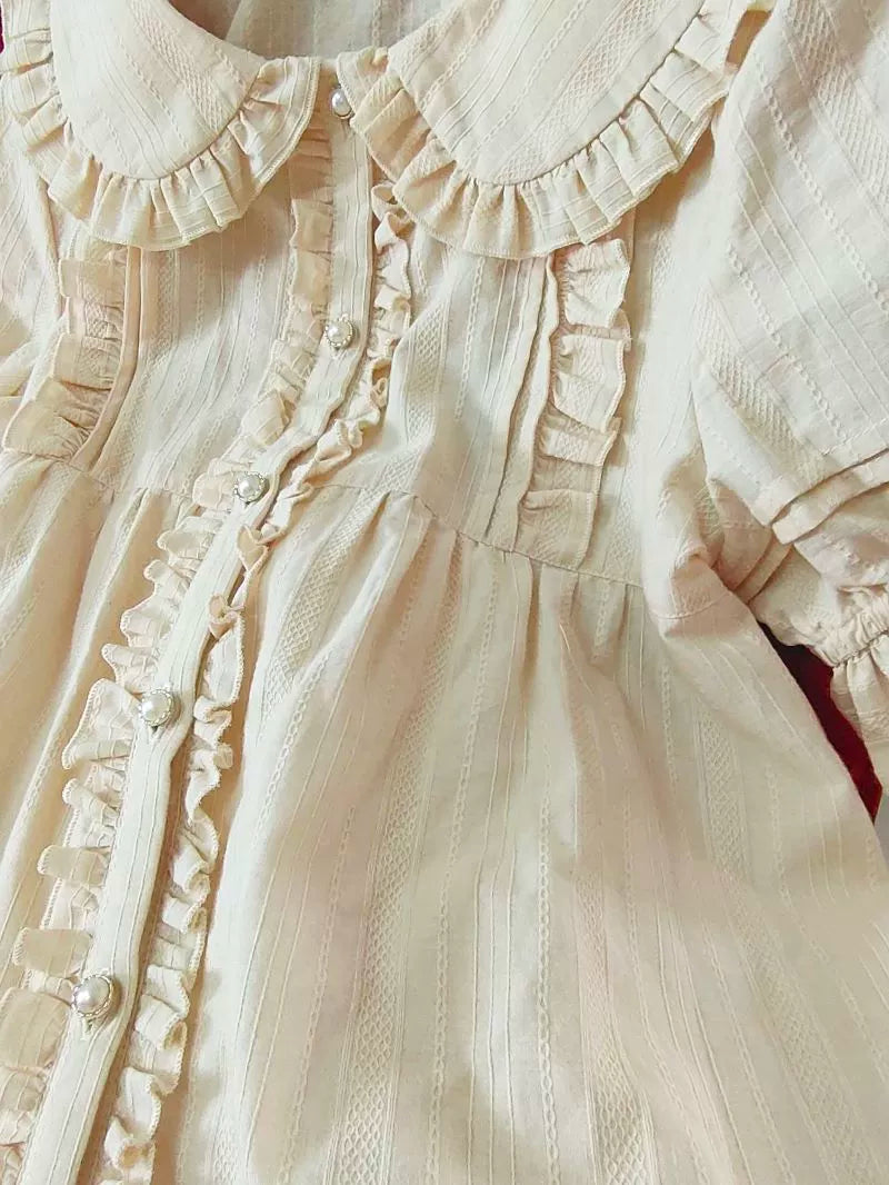 Yilia - Short Sleeve Cotton Lolita Blouse Shirt