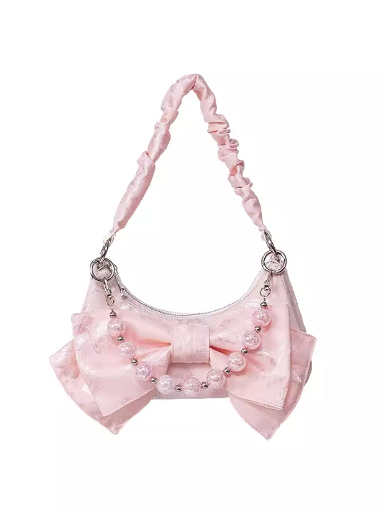 Pearl ribbon ladies bag【s0000007315】