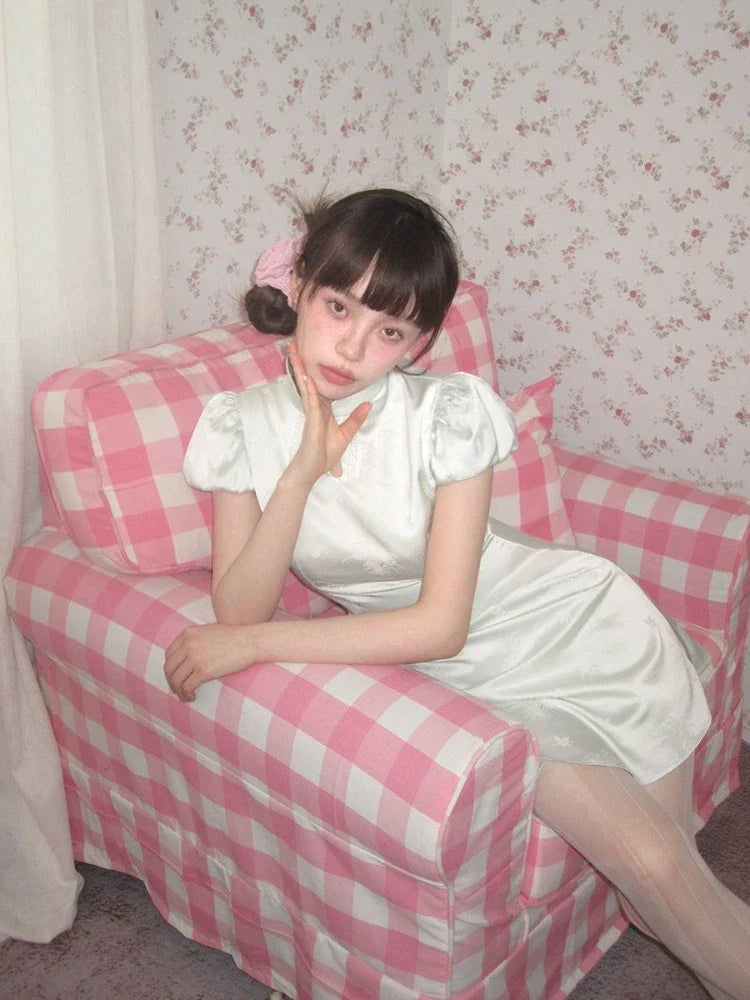 Chinese style short sleeve short dress【s0000007621】