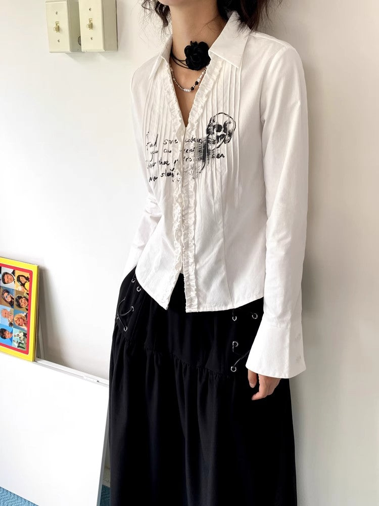 Printed long sleeve shirt【s0000010357】