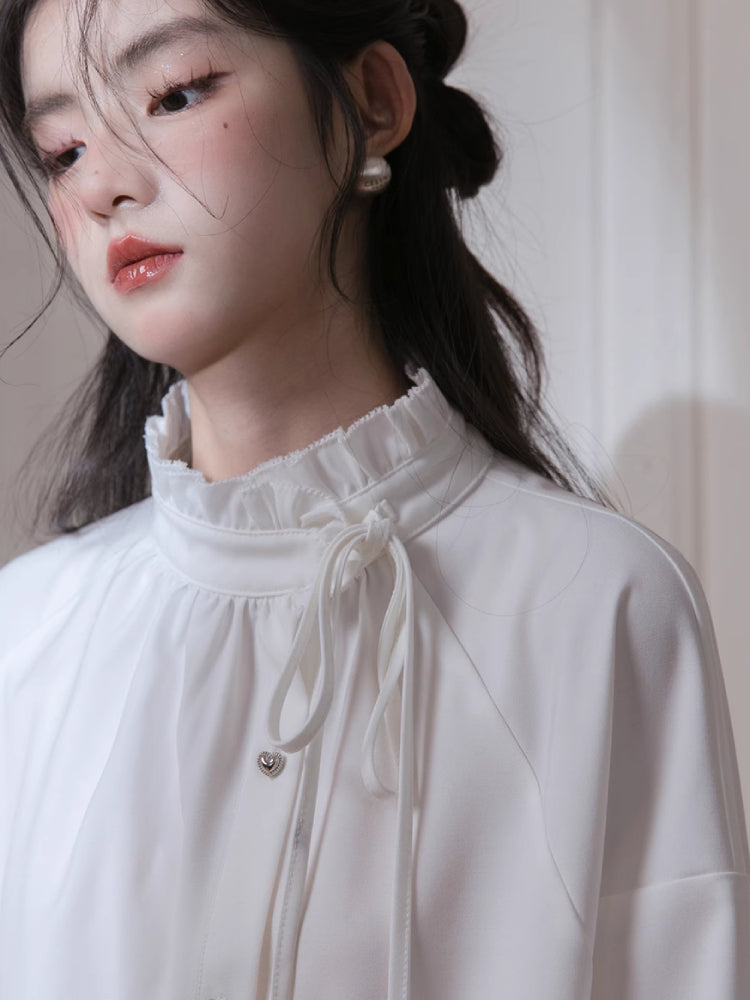 Turtleneck ruffle shirt【s0000005804】