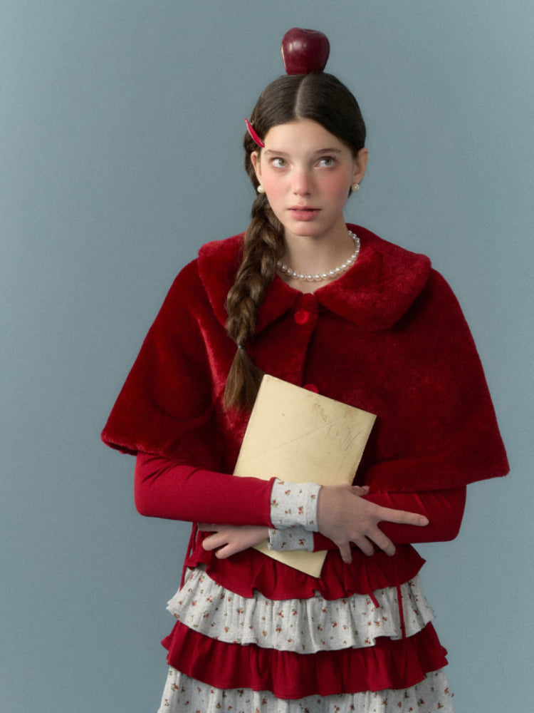 Christmas girl short fur coat【s0000005660】