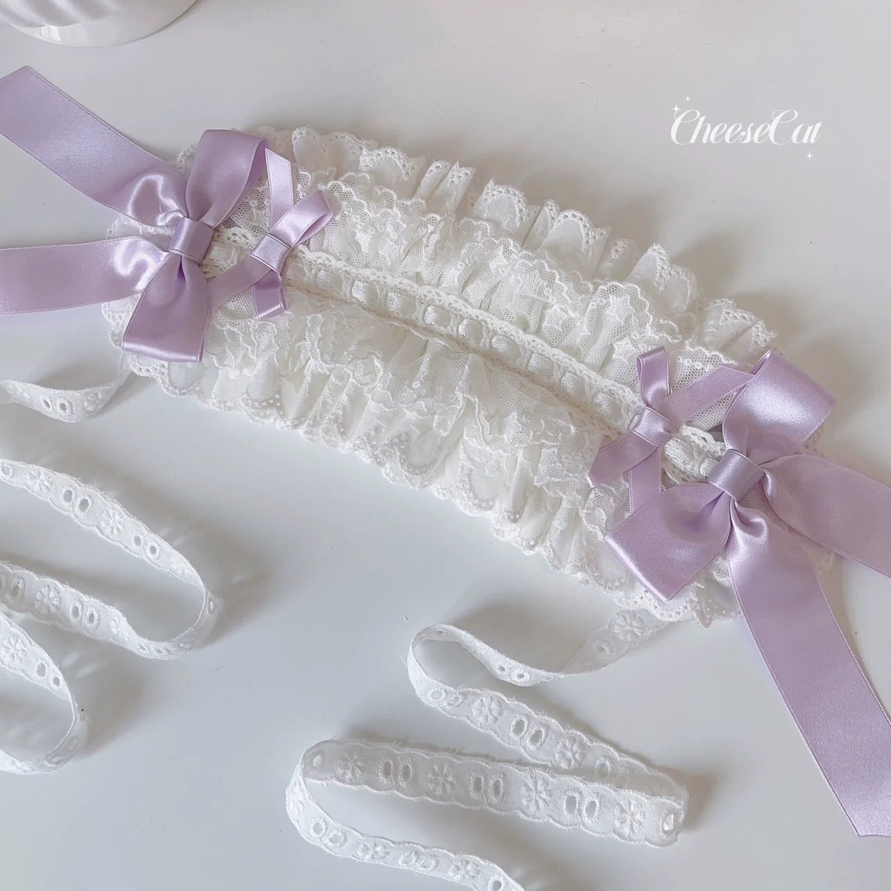 Cheese Cat - Sweet Lolita Headband Ribbon Bow Headbands