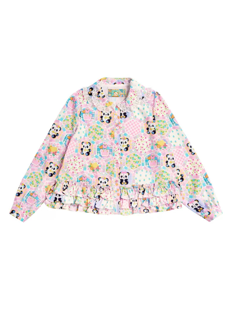 Petal collar print shirt【s0000007678】