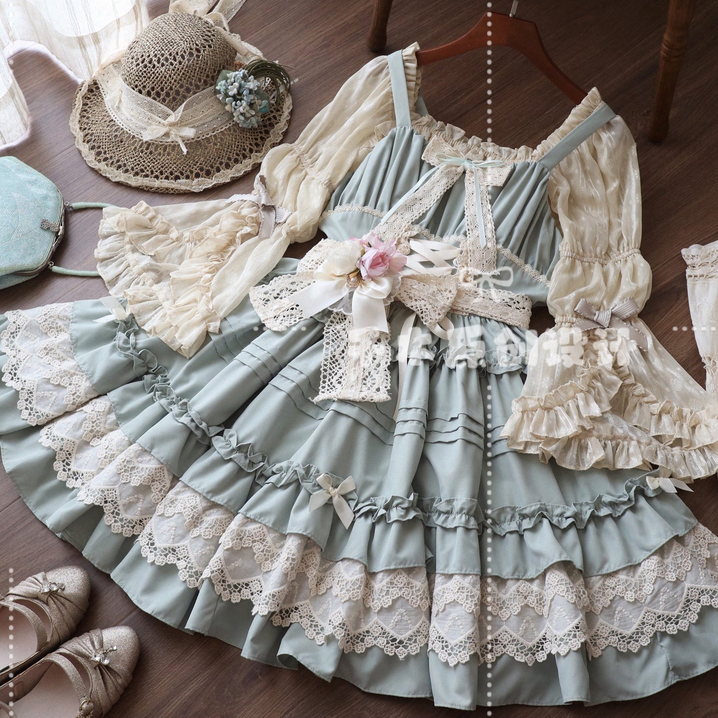 Qianmu - Vivian - Sweet Lolita JSK Doll Lolita Tiered Ruffles Dress