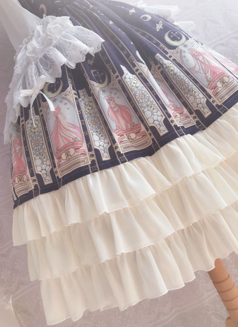 Yilia - Constellation Printing Chiffon Lolita JSK Dress