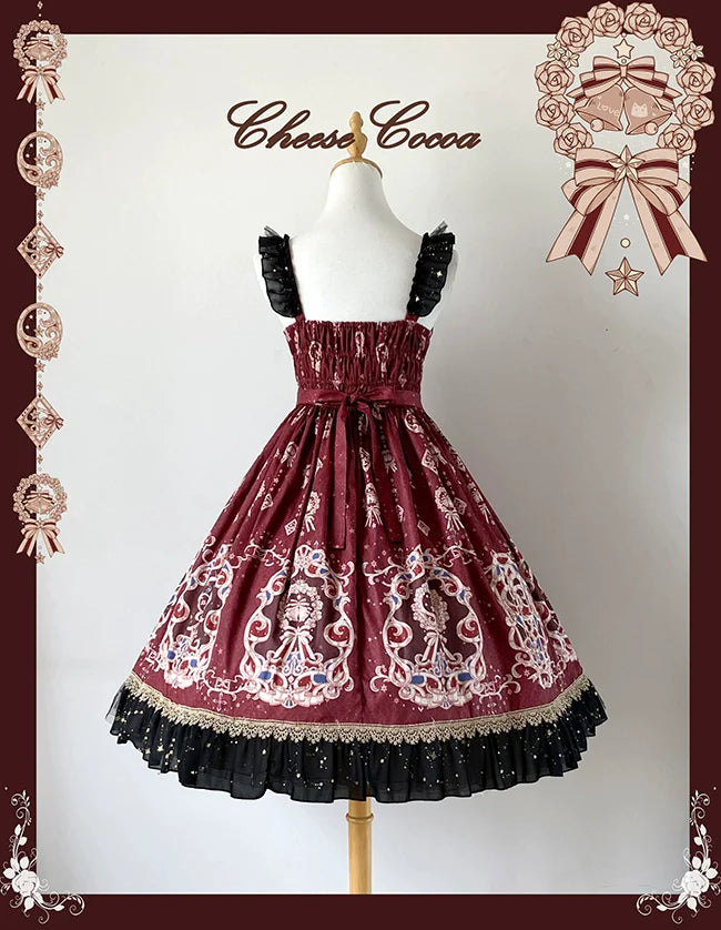 Cheese Cocoa - Star Drop Ceremony - Elegant Lolita JSK Printing Open Front Dress and Blouse Set
