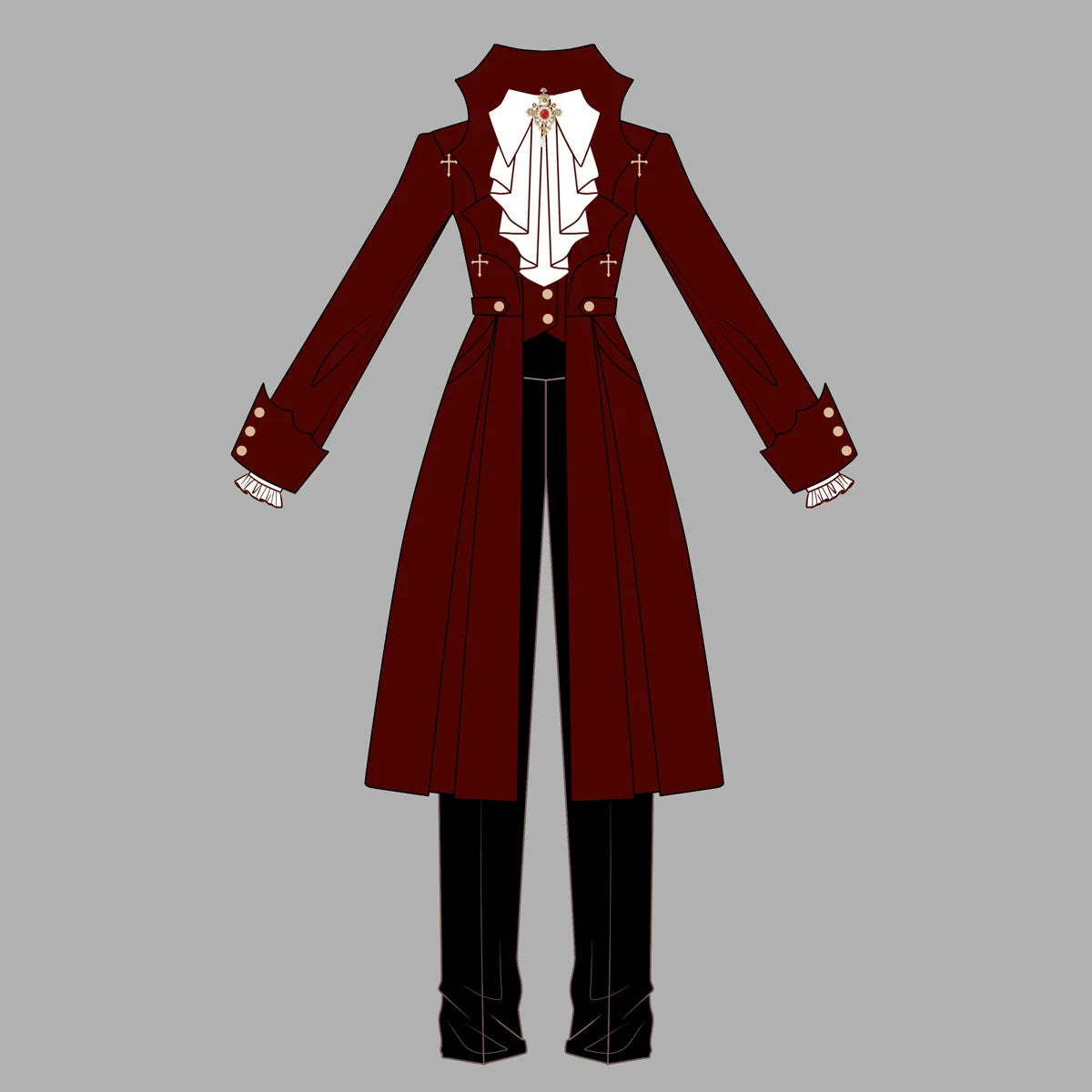 Cornfield Lolita - The Legend of Dracula - Gothic Ouji Lolita Winter Coat Set