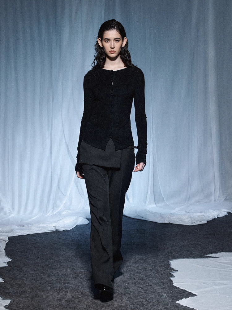 Slim fit long sleeve tops【s0000007433】