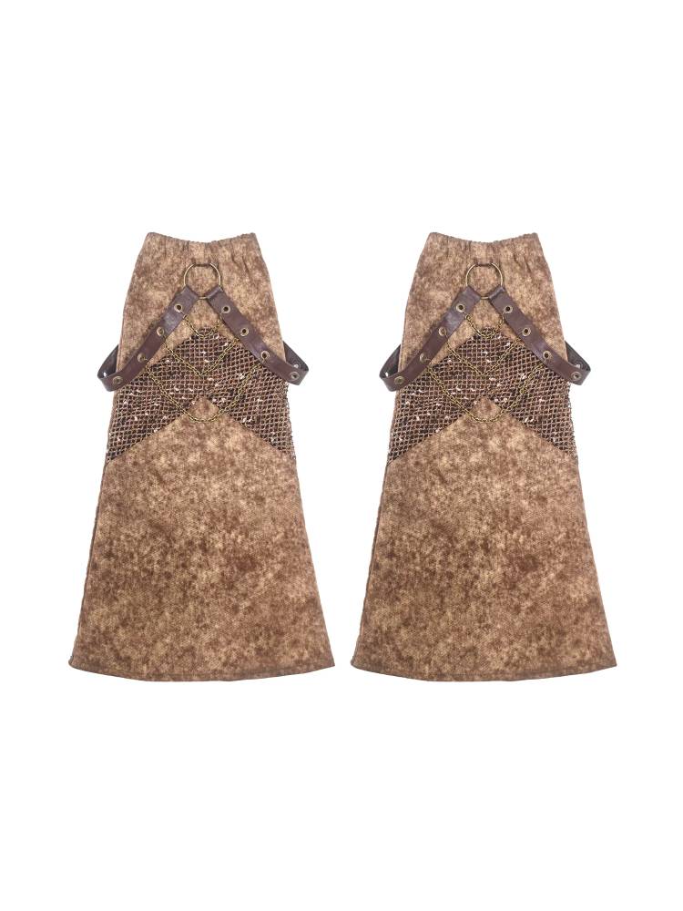 Retro distressed denim leg warmers【s0000009561】