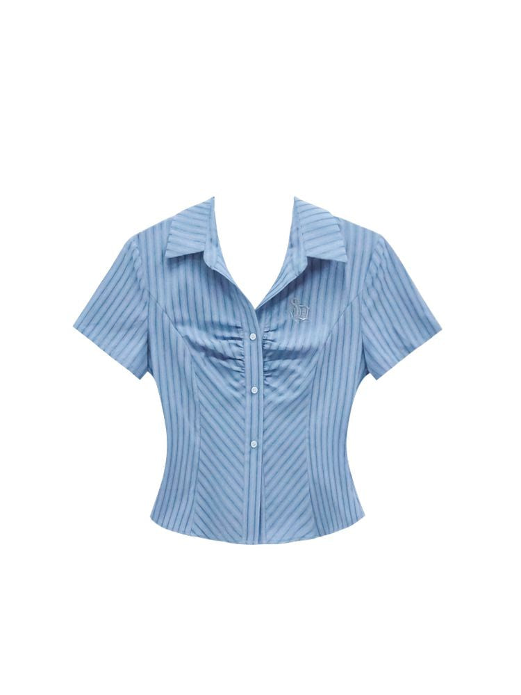 College style blue shirt【s0000002869】