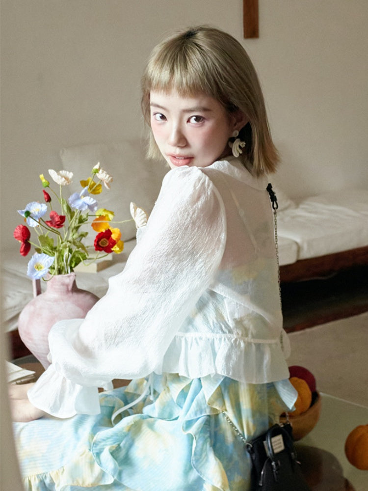 Short Lace Sunscreen Ruffled Cardigan【s0000001928】