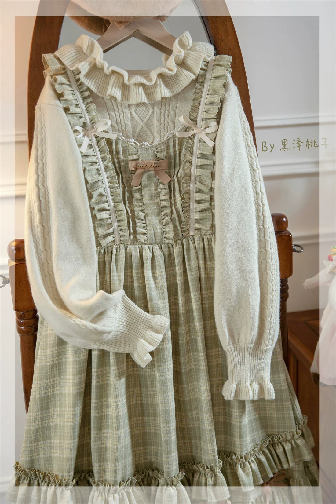 EESSILY - Green Fairy Tales - Classic Lolita Plaid JSK Plus Size Lolita Dress