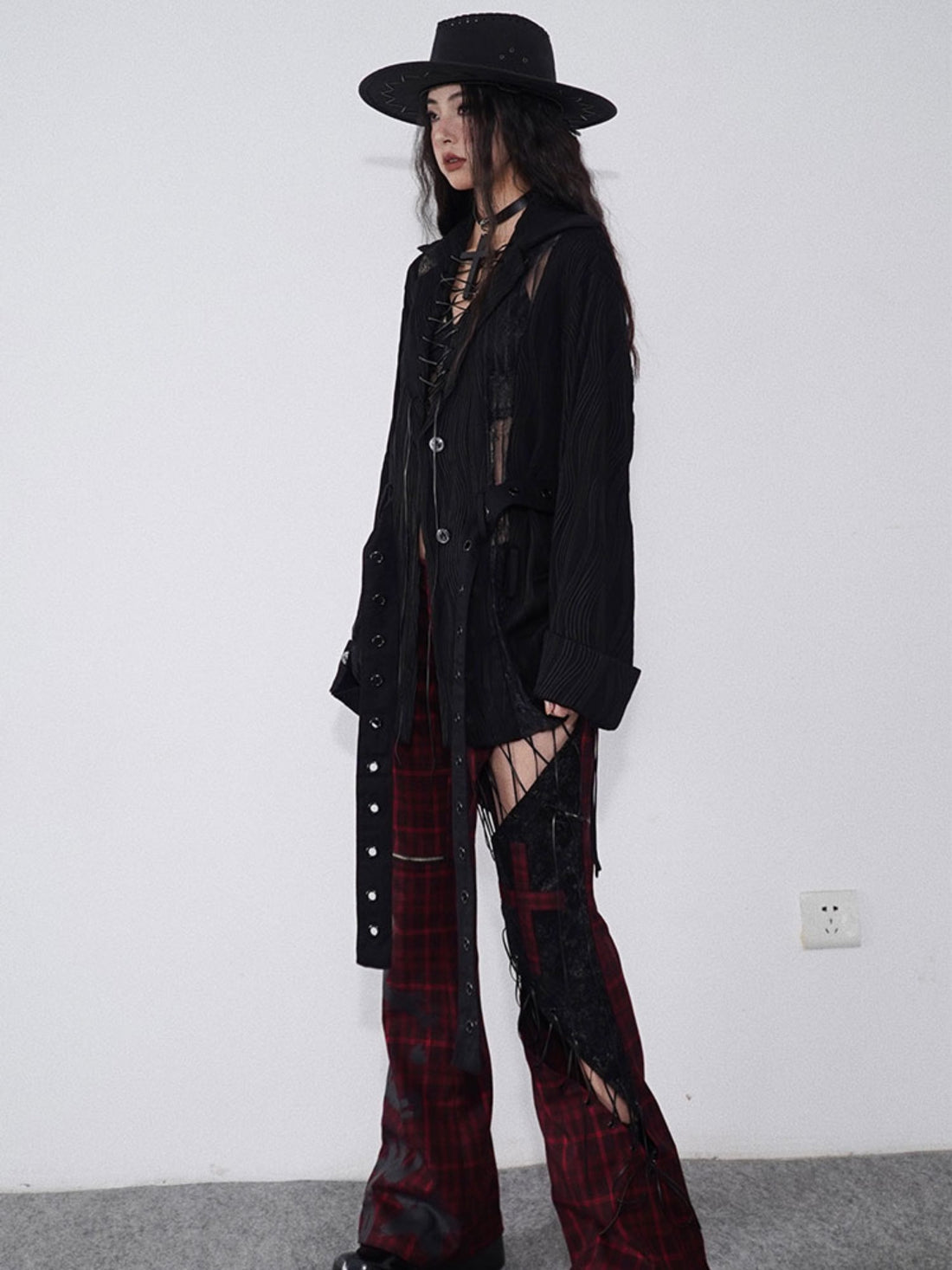 pleated texture strap shirt