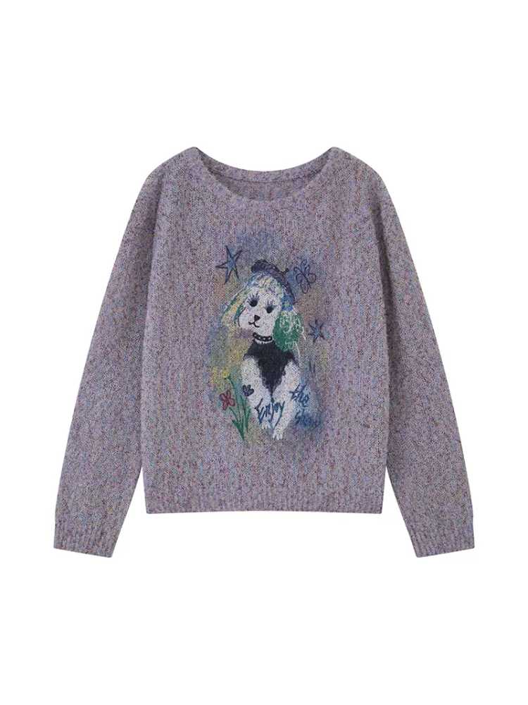 Dog print sweater【s0000009642】