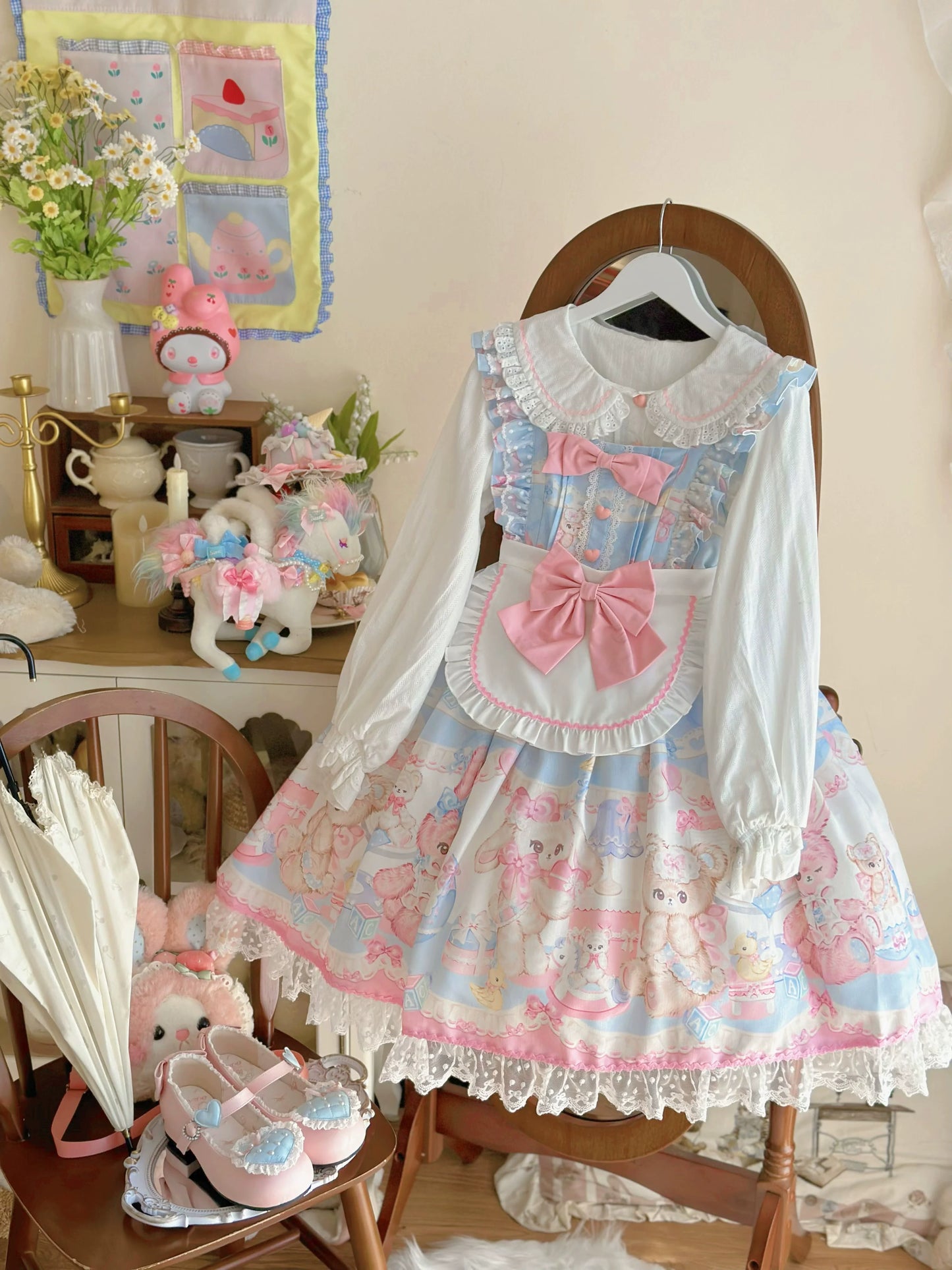 Hanguliang - Sweet Bunny Bear - Sweet Lolita Jumper Dress Cute JSK