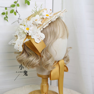 Xiaogui - Flower Lolita Tea Party Straw Hat