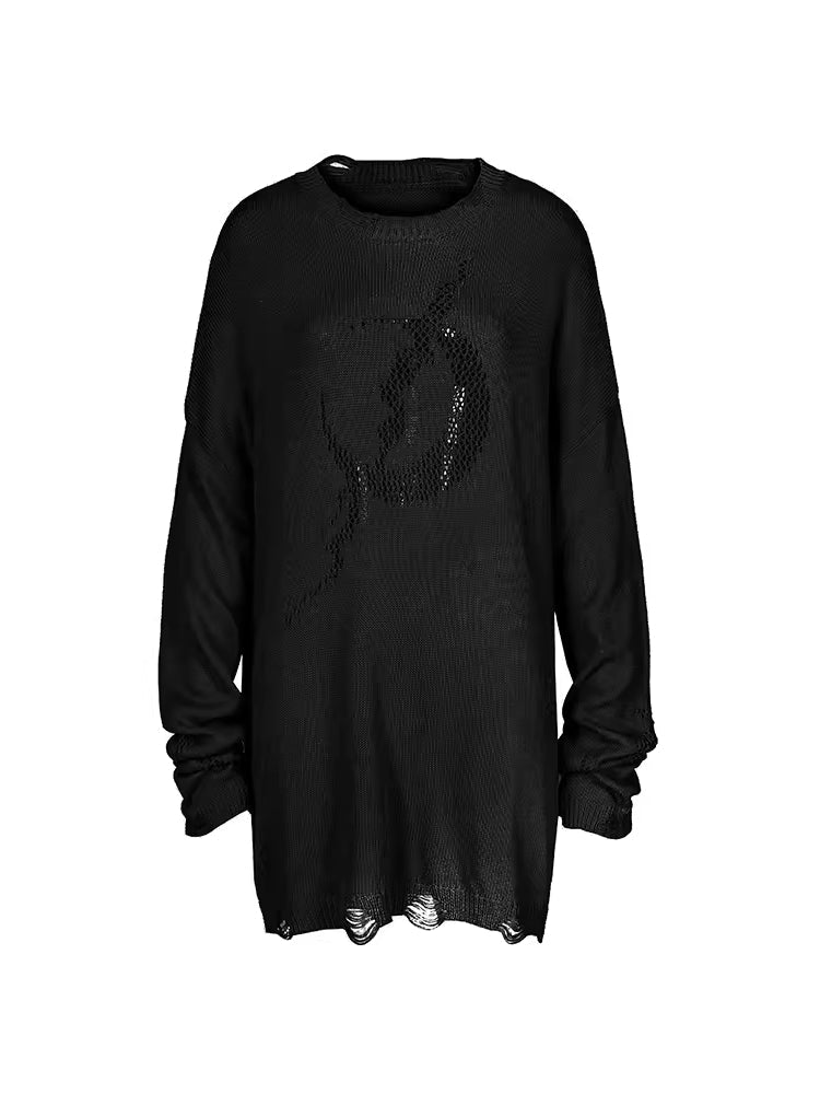 Loose distressed sweater【s0000007695】