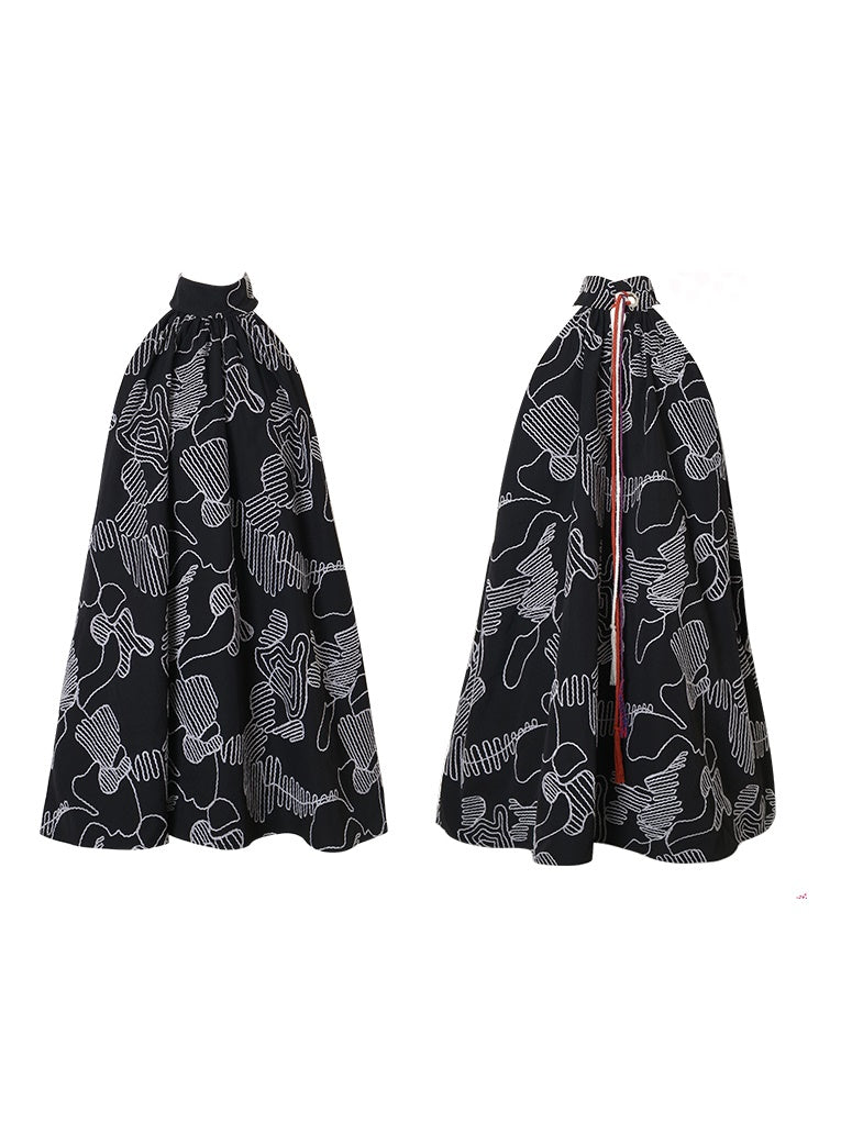 Hanging Neck Short Sleeveless Doll One-piece