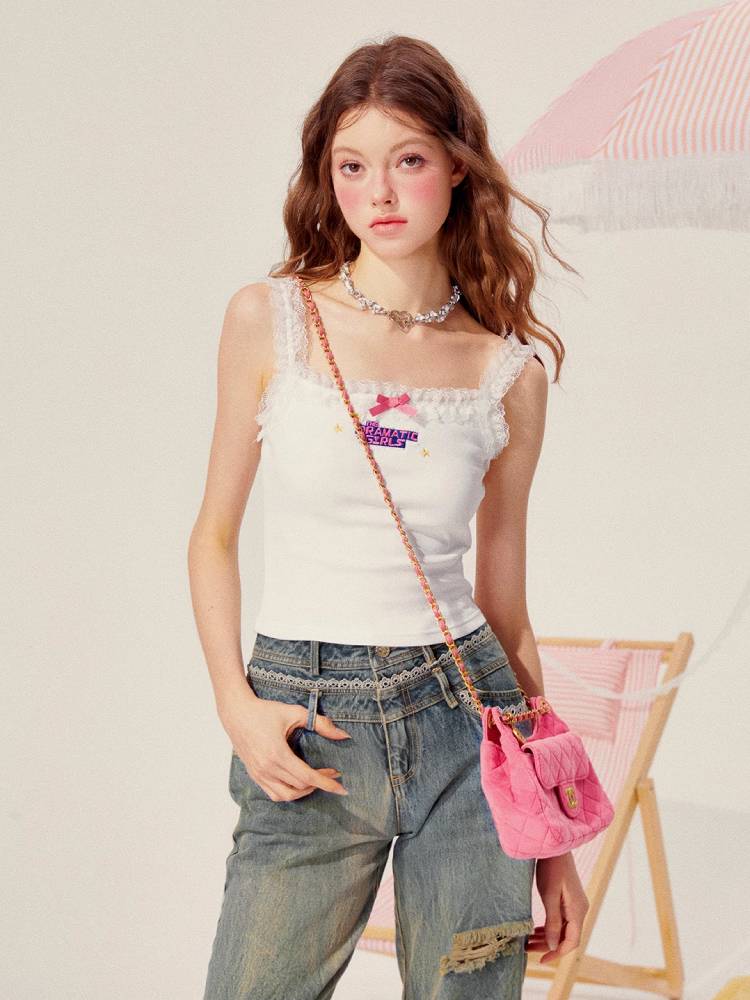 White lace camisole【s0000008971】