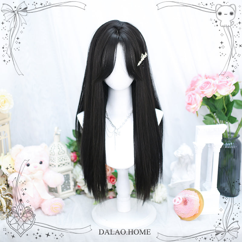 Dalao Home - Ballet - Sweet Long Straight Black Brown Wig