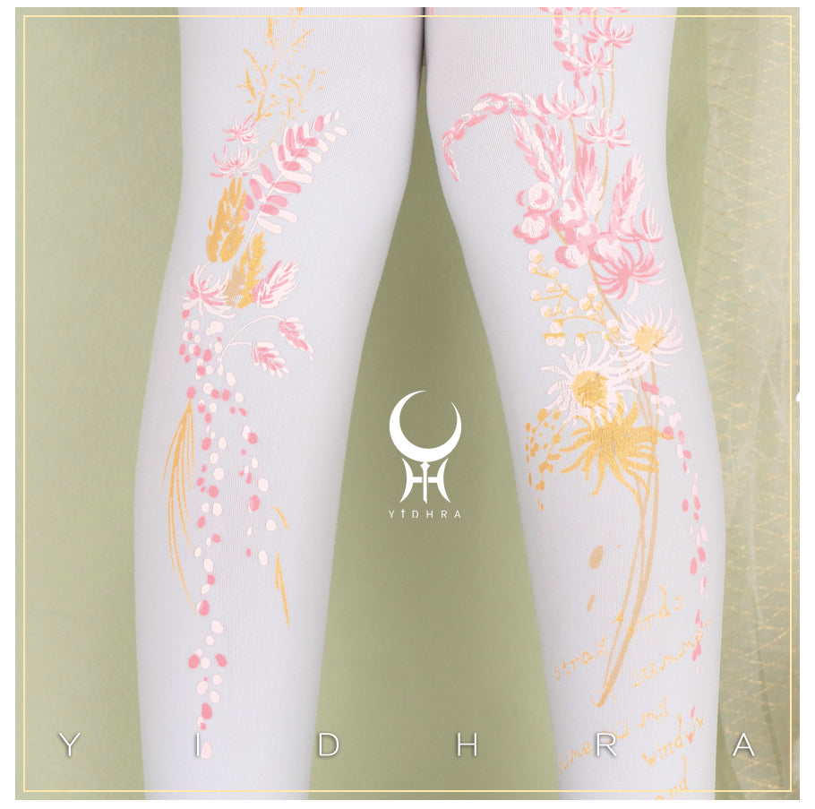 Yidhra - Vintage Flower Printed Panty-hose Spring Summer