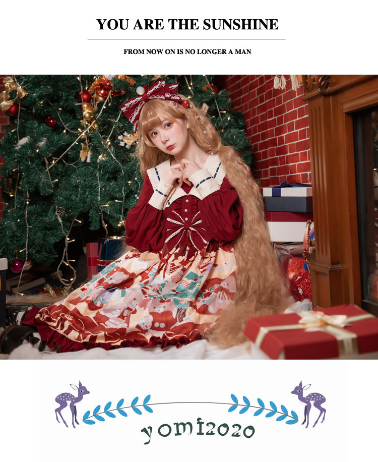 Eieyomi - Christmas Bear - Sweet Lolita Princess OP Dress