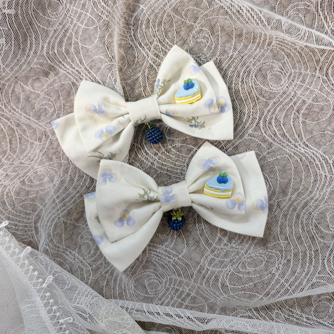 Akiyama Future Studio - Blueberry Tart Party - Sweet Blue Lolita Salopette Dress Blueberry Tart Print JSK Dress