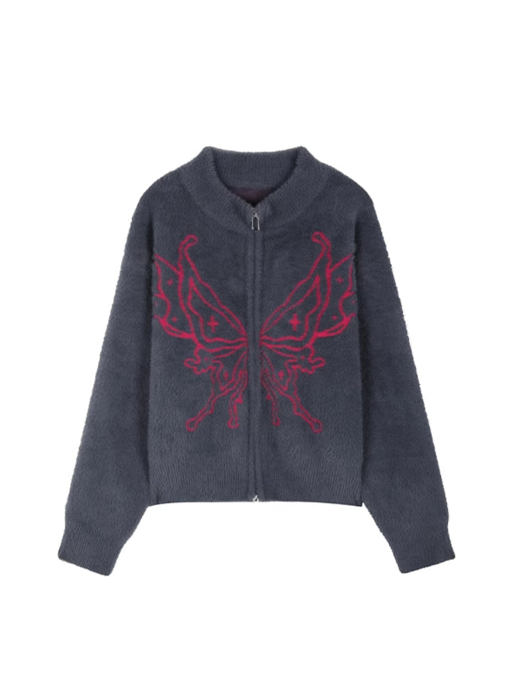 Round neck butterfly sweater + hat【s0000006339】