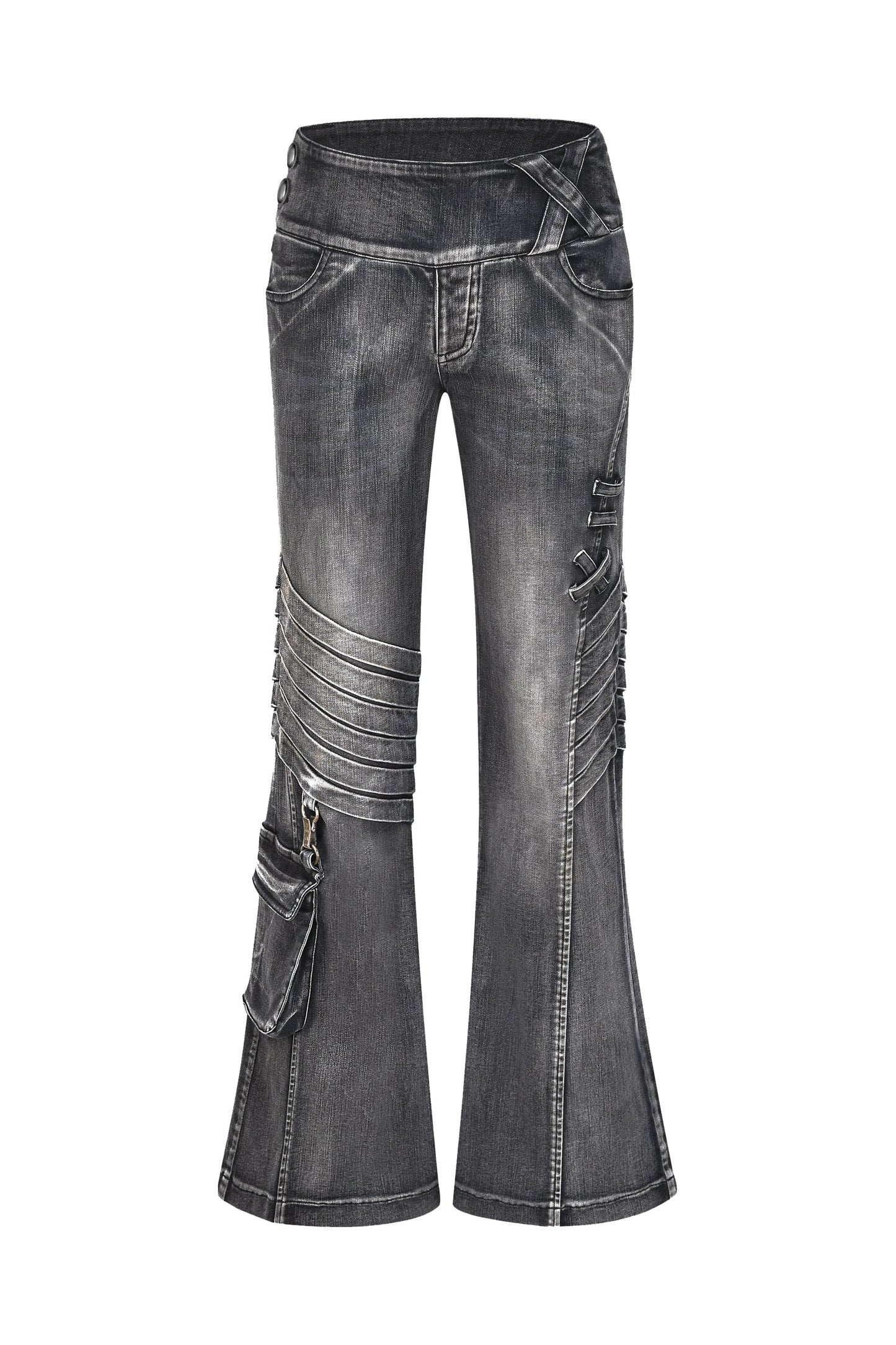 Crossover Washed Flare Jeans
