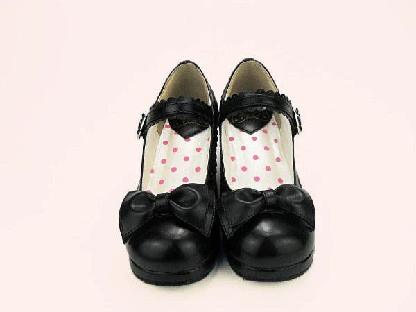 Sosic - Sweet Lolita Heel Shoes Butterfly Bow Shoes