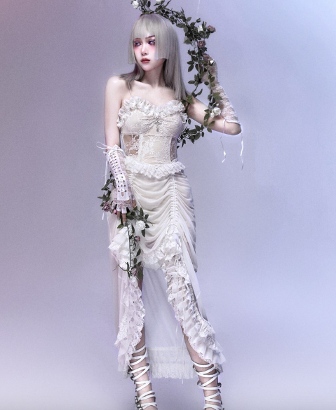 Blood Supply - God's Redemption - White Gothic Halloween Jumper Dress