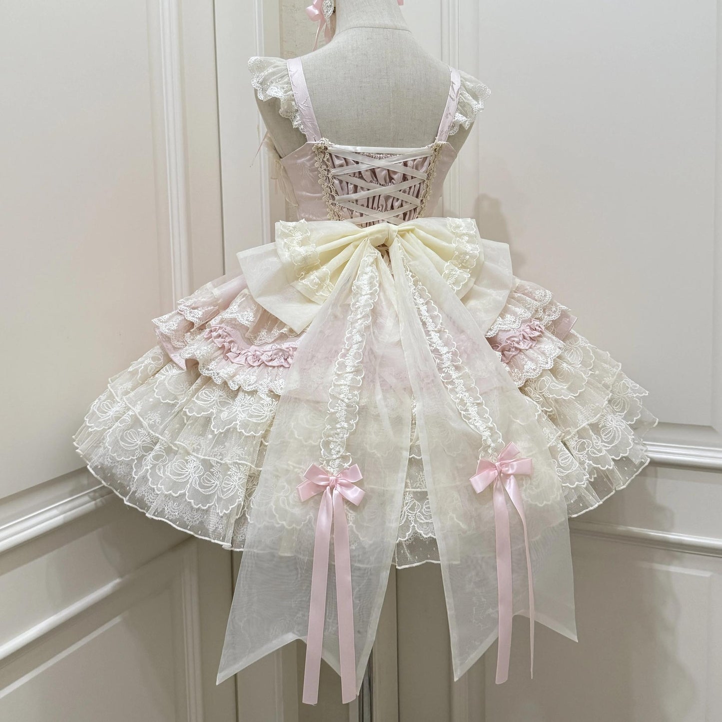 Sugar Girl - Ribbons of Love - Sweet Lolita JSK Dress, Tiered Ruffles