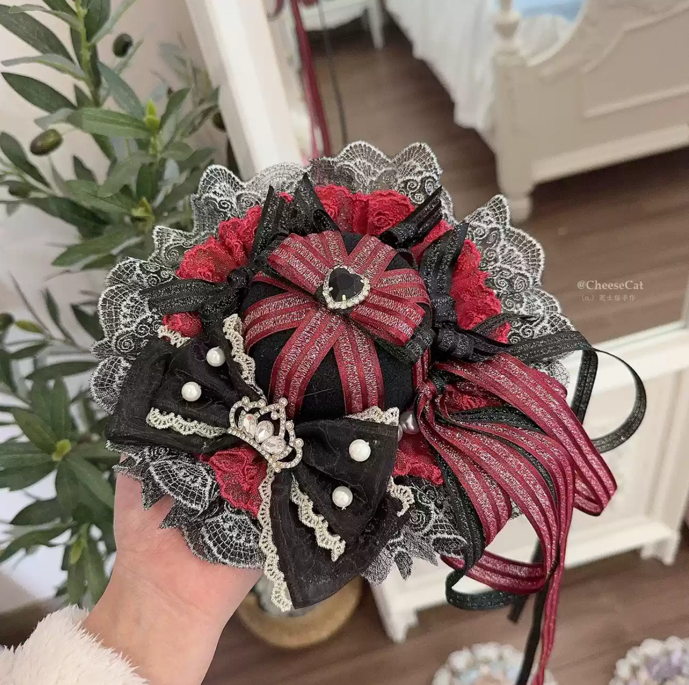 Cheese Cat - Sweet Lolita Cake Top Hat Handmade Lolita Accessory