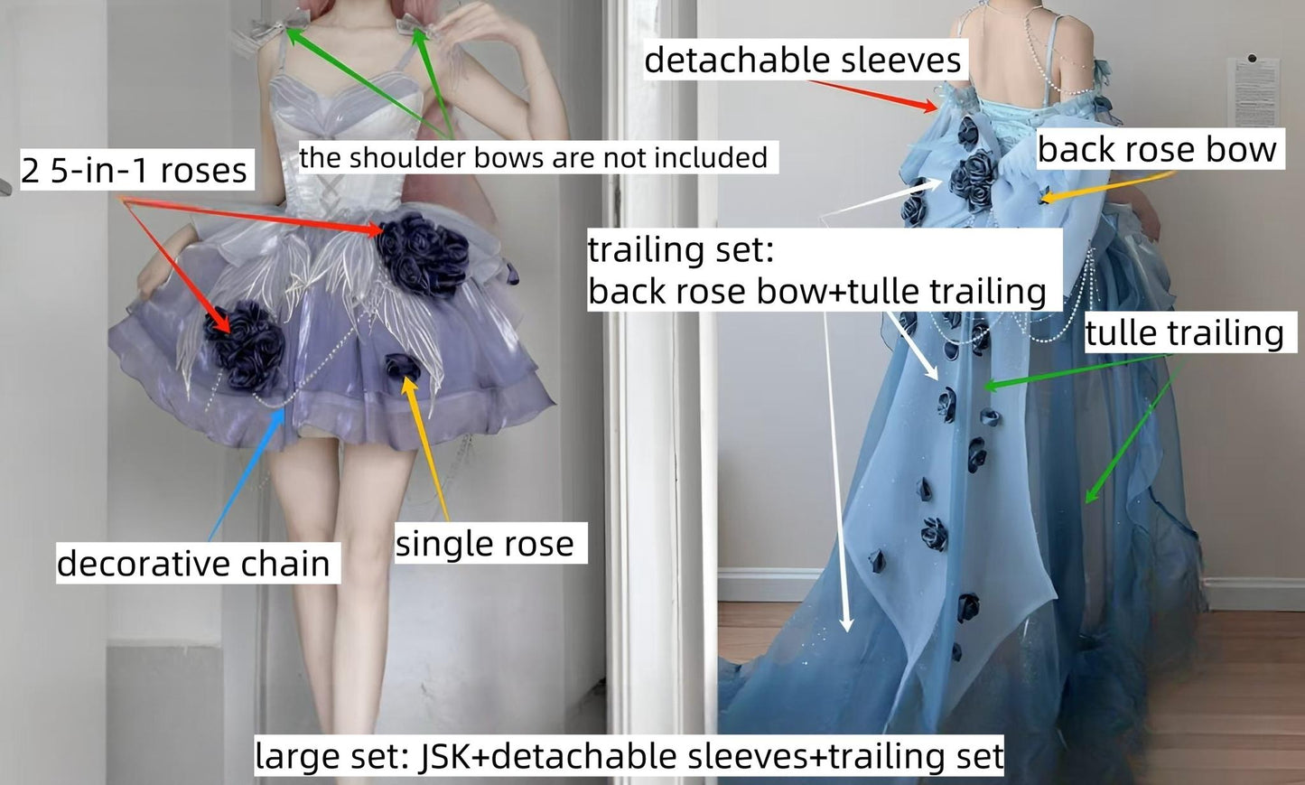 Meowing and fruity - Swan Fantasy - Fairy Lolita Short JSK Ballet-Style Jumper Dress