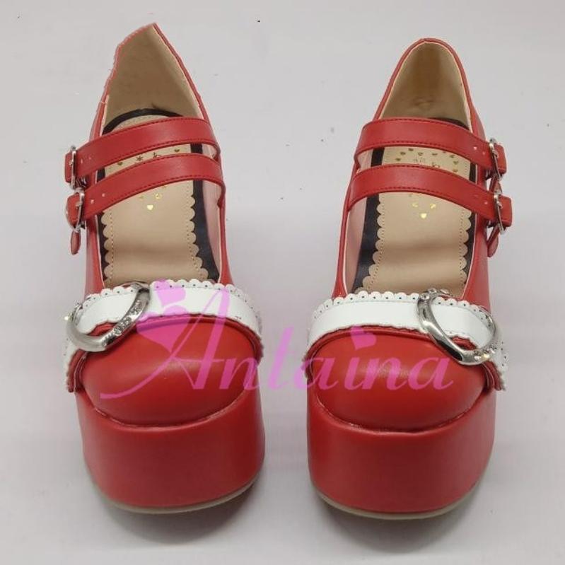 Antaina - Sweet Lolita Shoes Lace Heart Platform Shoes in Plus Size