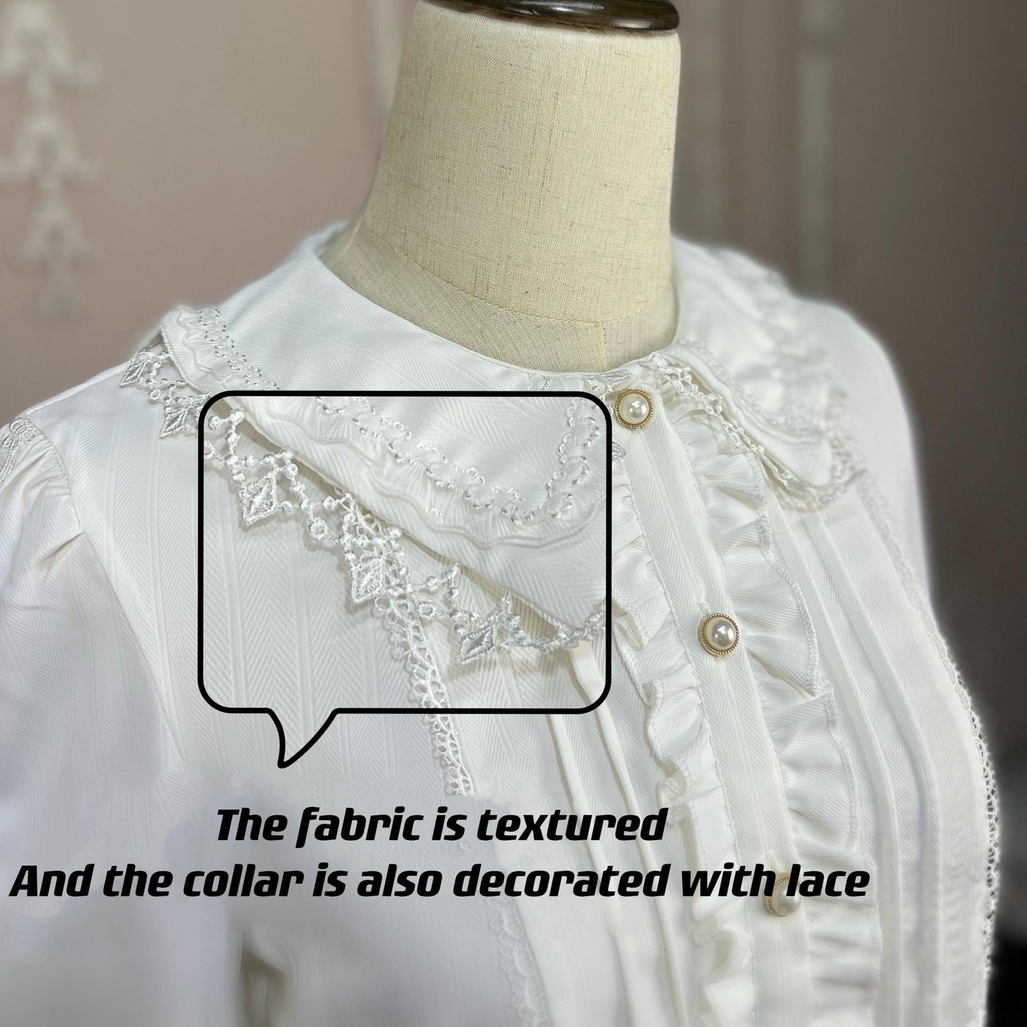 DMFS Lolita - Sweet Lolita Blouse Winter Doll Collar Shirt Long Sleeve Fit Top