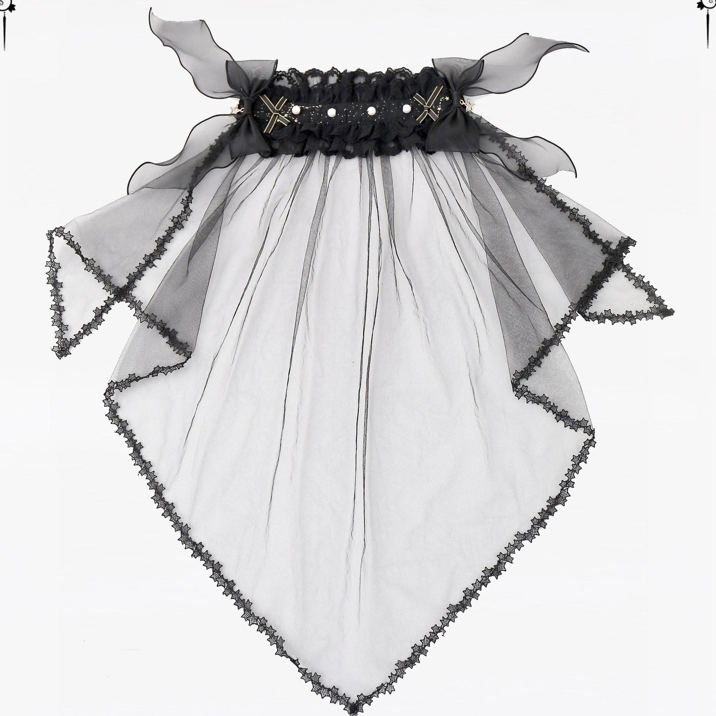 Sakuya Lolita - Whisper of Stars - Vintage Lolita Headdress Large Bow KC