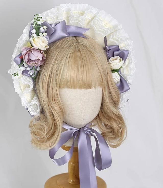 Xiaogui - Elegent Lolita Bonnet Bows Straw Hat