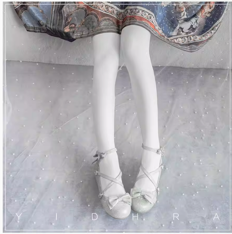 Yidhra - 120D Daily Lolita Velvet Spring Leggings, Solid Color
