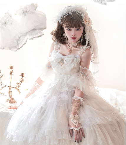 Red Maria - Jellyfish Sakura - Elegant Blue White Handmade Accessories