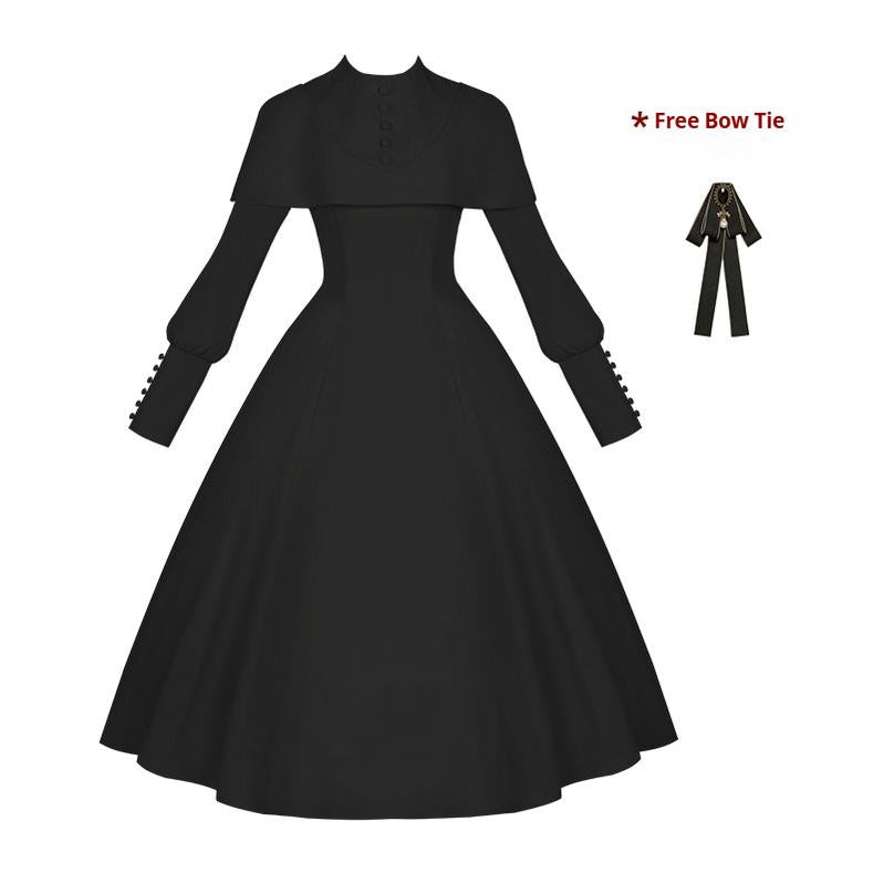 With PUJI - 13th Night - Gothic Lolita OP Dress with Built-in Cape