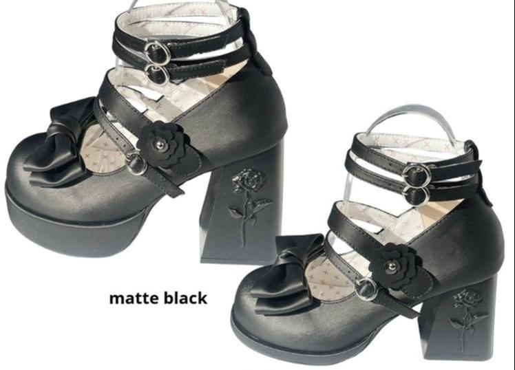 Dreamland - Whispers of the Rose - Daily Lolita Platform Heels Shoes with Relief Rose