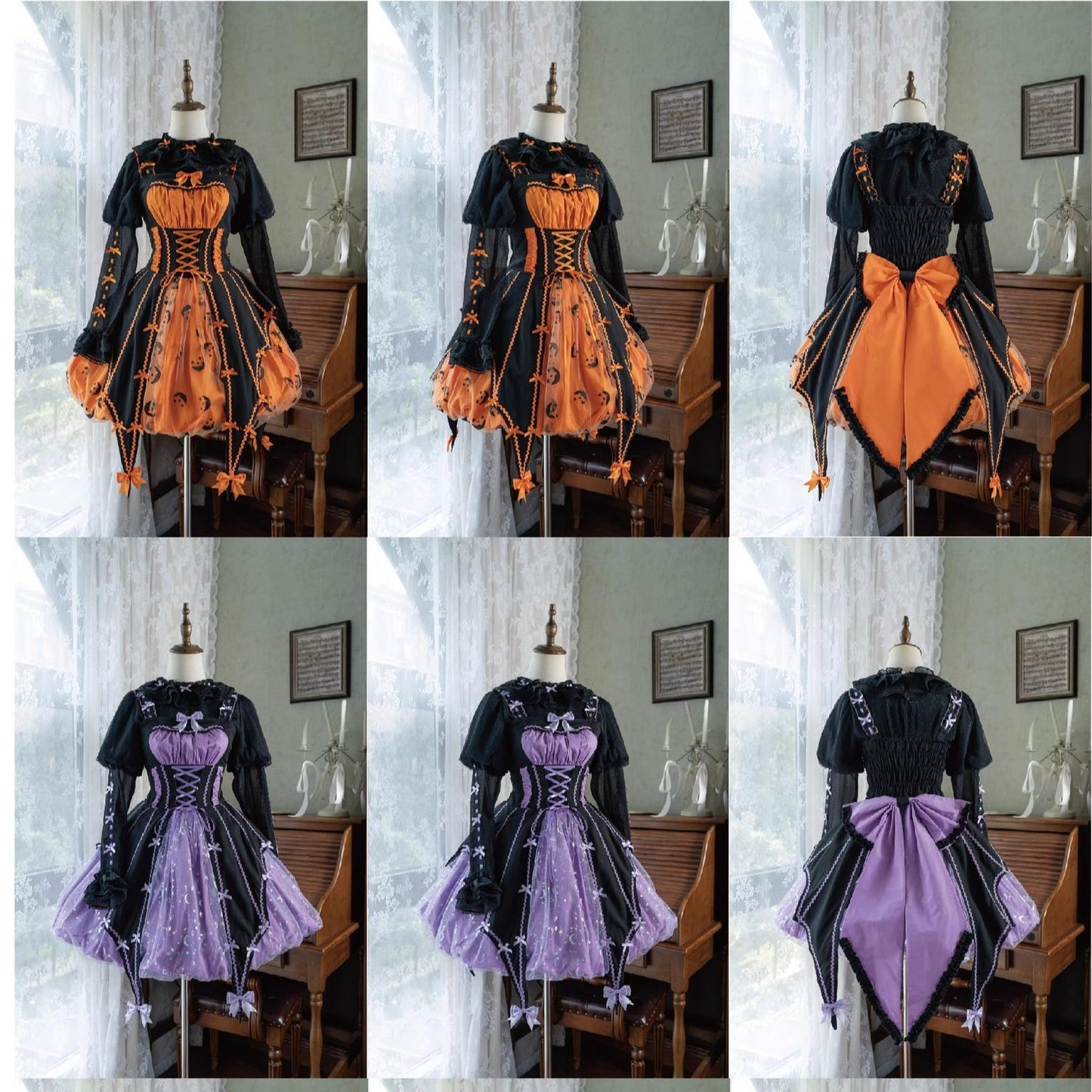 Lemon Honey - Halloween Gothic Lolita Jumper Dress, Pumpkin-inspired Dress