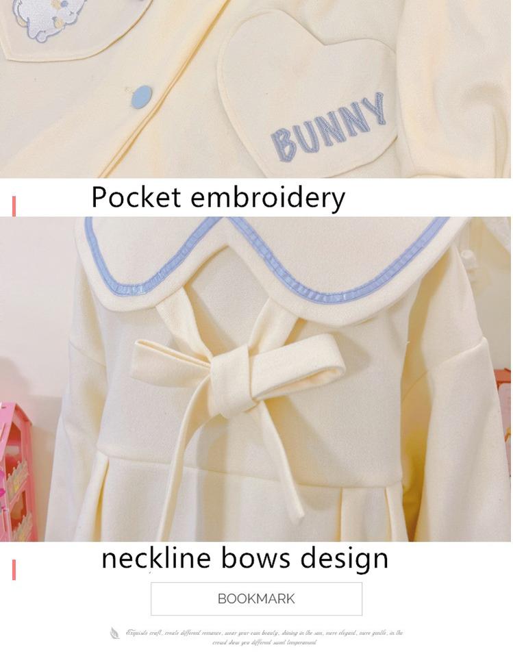 Niu Niu - Plus Size Lolita Coat Woolen Winter Lolita Overcoat