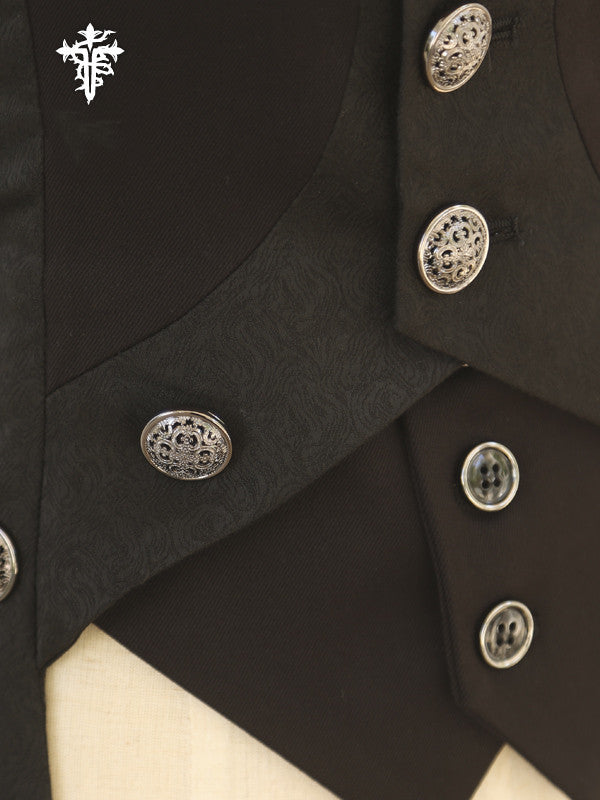 Immortal Thorn - Forever Night Poem - Ouji Lolita Long Vest, Short Front