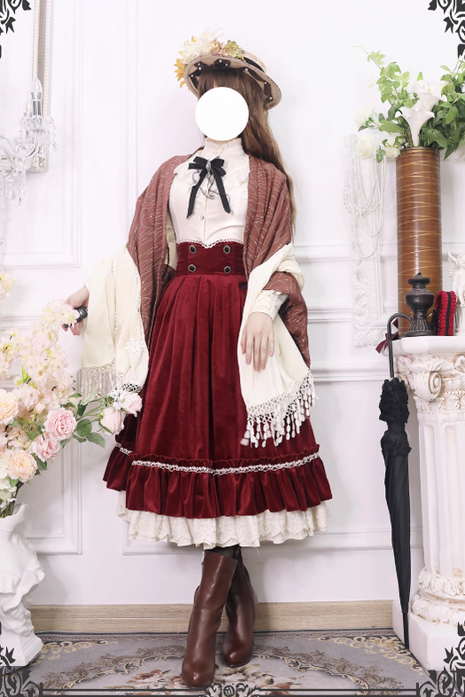 Miss Point - Rose Doll - Elegant Lolita Skirt High Waist Fishbone SK