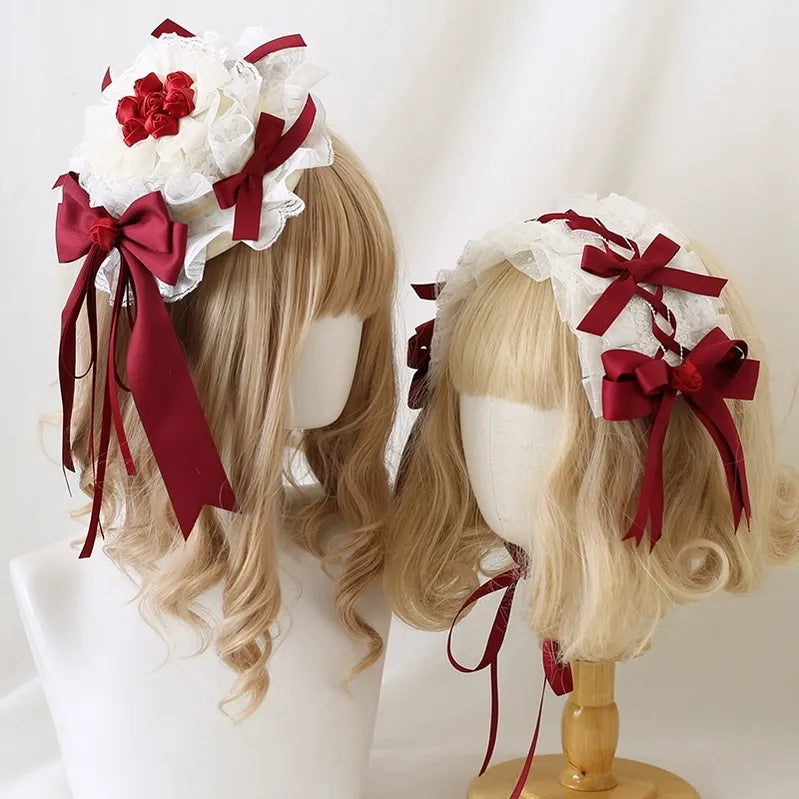Xiaogui - Elegant Lolita Hairband Dark Red Headwear