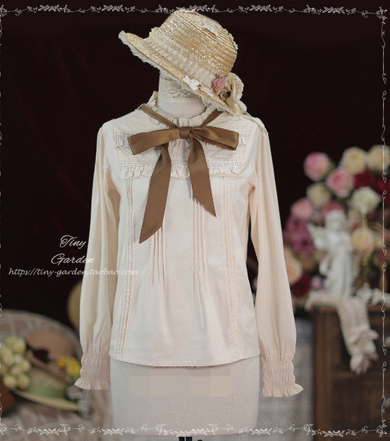 Tiny Garden - Memories - Cotton Lolita Lace Bow Tie Girls Blouse