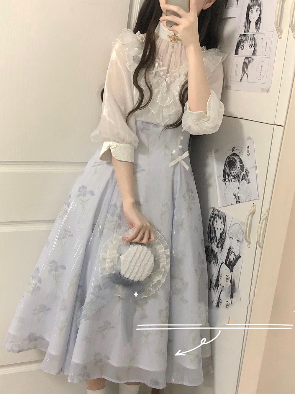 Cornfield Lolita - Iris Dream - Elegant Lolita Dress Short Sleeve OP